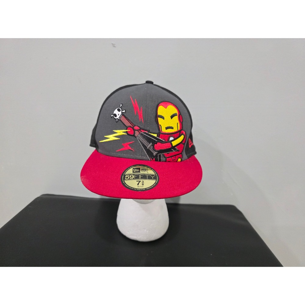 New Era 59FIFTY Tokidoki Marvel Iron Man Guitar Fitted Hat 7 3/8 Black Red